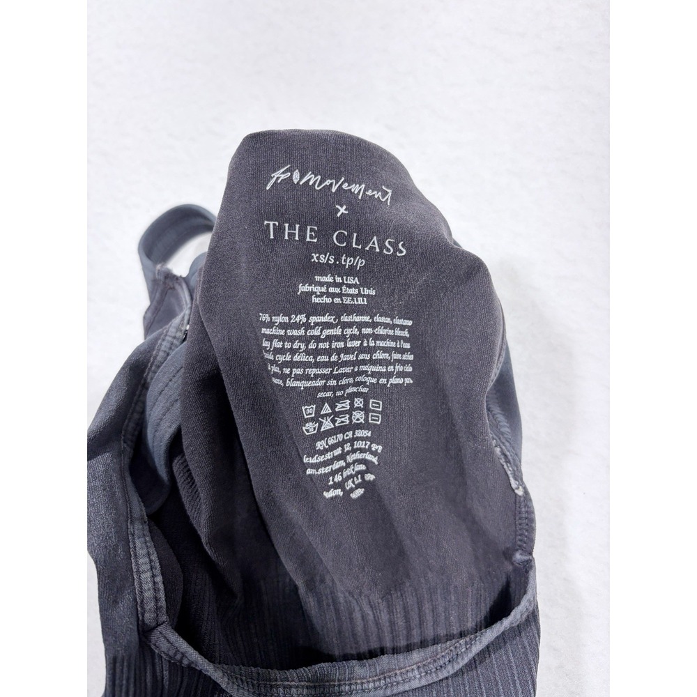Free People Movement X The Class Good Karma Jumpsuit Washed Black Sz XS/S